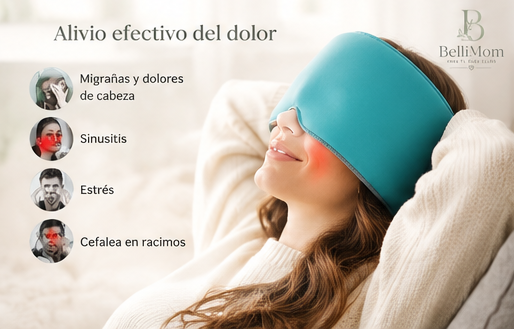 BeCalm™ | Antifaz Terapéutico de Gel Frío y Calor para Migrañas, Estrés y Relax
