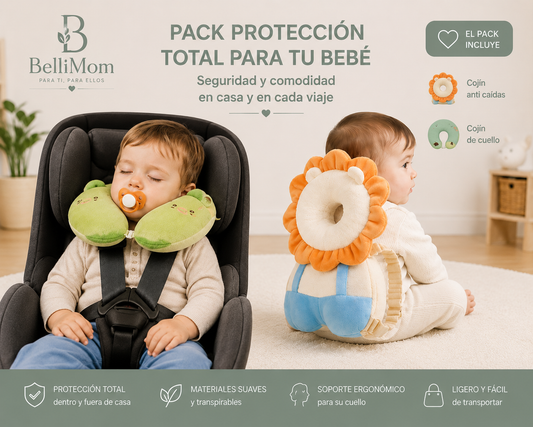 Kit Protección Total Bellimom™ | Cojín Anticaídas + Cojín Cervical para Bebé