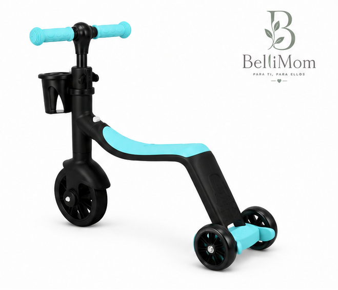 Patinete Evolutivo 3 en 1 BelliMom™ | Triciclo, Correpasillos y Scooter Ajustable